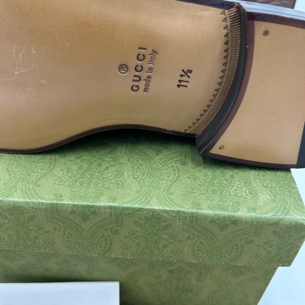 Men's Gucci 1953 Leather horse bit loafers size 11.5 fits 12.5 US made in Italy - Picture 7 of 11